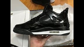 Air Jordan 4 Retro 11Lab4 Black Patent Leather 719864 010