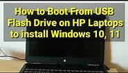 How to Boot From USB Flash Drive on HP Laptops to install Windows 10, 11
