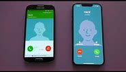 Samsung Galaxy S4 vs Apple iPhone 13 Pro Fake Incoming Call