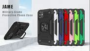JAME Designed for iPhone 11 Case with Screen Protector 2PCS, Military-Grade Protection, Protective for iPhone 11 Phone Case, with Ring Kickstand, Shockproof Bumper Case for iPhone 11 6.1 Sierra Blue