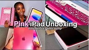 Pink iPad 10th generation (256GB) unboxing + Apple Pencil setup & Accessories📦💕