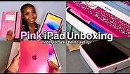 Pink iPad 10th generation (256GB) unboxing + Apple Pencil setup & Accessories📦💕