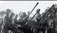 Wehrmacht seltene Aufnahmen 2 cm Flakvierling und 3,7 cm Flak im Erdkampf Einsatz Frankreich 1944
