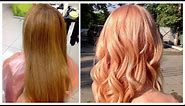 Розовое золото окрашивание / клубничный блондин / Пастельный розовый цвет волос