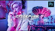 Cyberpunk Color Grading - Photoshop Tutorial (Easy)