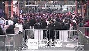 Crowds growing in Times Square ahead of New Year's Eve ball drop