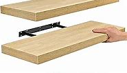 Sorbus Floating Shelves, Wall Shelves for Bedroom, Kitchen, Living Room, Home Decor 24 x 9 Inch Wall Mounted Floating Shelves for Wall, 2 Maple Wood