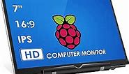 HMTECH 7 Inch Raspberry Pi Screen 800x480 HDMI Portable Monitor IPS LCD Display for 4/3/2/Zero/B/B+ Win11/10/8/7 (Non-Touch)