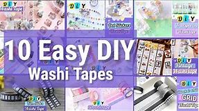 DIY Washi tapes/ How to make washi tape at home/ Handmade washi tapes /10 easy diy washi tapes