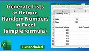 Generate a Unique List of Random Numbers in Excel With a Simple Formula