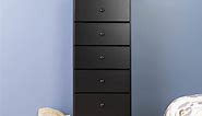 Prepac Astrid Tall Black Dresser: 16"D x 20"W x 52"H, 6-Drawer Chest for Bedroom by Prepac - Perfect Chest of Drawers for Ample Storage