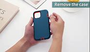 for iPhone 13 Mini Case, Military Grade 3 in 1 Heavy Duty Shockproof/Drop Proof/Dust Proof Case with 2Pcs Tempered Glass Screen Protector (Navy Blue)