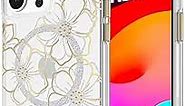 Case-Mate iPhone 15 Pro Max Case - Floral Gems [12ft Drop Protection] [Compatible with MagSafe] Magnetic Cover with Sparkly Rhinestones for iPhone 15 Pro Max 6.7", Anti-Scratch, Shockproof, Slim