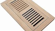 Homewell Red Oak Wood Floor Register, Flush Mount Vent with Damper, 4x10 Inch, Unfinished