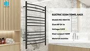 HEATGENE Towel Warmer with Timer, Electric Towel Warmer with Temperature Control, Wall-Mounted Large 12 Bars Towel Racks with Built-in Timer, Plug-in/Hardwired Electric Towel Rails - Brushed