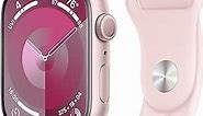 Apple Watch Series 9 [GPS 45mm] Smartwatch with Pink Aluminum Case with Pink Sport Band M/L. Fitness Tracker, Blood Oxygen & ECG Apps, Always-On Retina Display