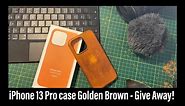 iPhone 13 Golden Brown leather case - Patina and Give Away!