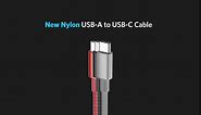 Anker Cable, [2-Pack, 6ft] Premium Nylon USB A to Type C Charger Cable, for Samsung Galaxy S10 / S10+ / Note 9, LG V30 and More (USB 2.0, Black)