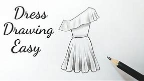 How to draw a beautiful girl dress drawing design easy Fashion illustration dresses drawing