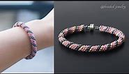 Russian spiral seed beads bracelet tutorial. Beaded jewelry