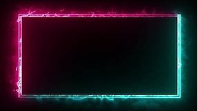 Glowing frame black screen | Neon light border | Frame template video background