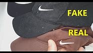 Nike cap real vs fake comparison. How to spot fake Nike hat