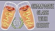 How to Apply Vinyl to Champagne Flutes with Cricut | DIY Wedding