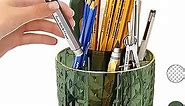 GOTOBA Pen Holder for Desk, 6 Slots 360° Degree Rotating Desk Organizers - Pencil Pen Organizers for Desk - Pencil Holder for Desk - Pencil Cup Pot for Office School Home Art Supply (Dark Green)
