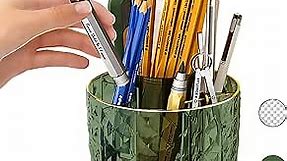 GOTOBA Pen Holder for Desk, 6 Slots 360° Degree Rotating Desk Organizers - Pencil Pen Organizers for Desk - Pencil Holder for Desk - Pencil Cup Pot for Office School Home Art Supply (Dark Green)
