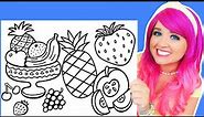 Coloring Fruit 🍇 Apple, Strawberries, Pineapple & Fruit Bowl Coloring Pages | Crayons & Markers