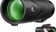 12x42 High Powered Compact Monocular for Hunting Bird Watching AUCRSOZK Zoom HD Mini Pocket Monoculars Telescope with Low Night Vision for Adults Kids Hiking Outdoor - Black