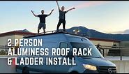 2 Person Aluminess Roof Rack & Ladder Install | 4x4 Sprinter Van Build