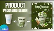 Product Packaging and Ads Poster Design in Canva | Logo & Package Design | Full Process