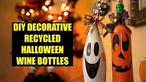DIY Halloween Wine Bottle Decorations