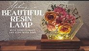 Making a beautiful resin lamp *with dried flowers and a DIY wood base