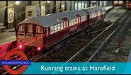 Model London Underground running session - Train spotting at Harefield - OO gauge DCC sound railway
