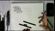 How to draw textures series - bricks texture drawing in graphite and ink pen