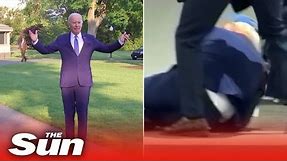 'I got sandbagged': Biden jokes after tripping over during graduation ceremony