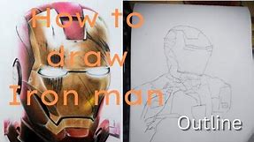 How to draw Iron man | outline tutorial
