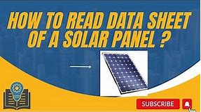 How to read data-sheet of a solar panel ? | P-Type Panels Vs N-Type Panels
