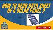 How to read data-sheet of a solar panel ? | P-Type Panels Vs N-Type Panels