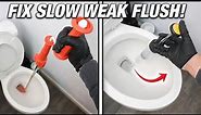 How To FIX A SLOW & Weak Flushing Toilet 4 Different Ways Guaranteed! DIY For Beginners!