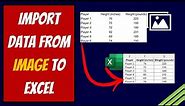 How to insert a screenshot into Excel | Convert a picture into Microsoft Excel