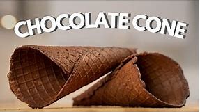 Chocolate Ice Cream Cone Recipe - Quick & Easy Waffle Cone