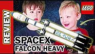 LEGO SpaceX Falcon Heavy Kids Review & Time lapse Speed Build Space Rocket for Kids