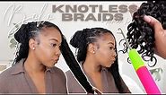 How To: Boho Knotless Box Braids Using Human Hair + Crochet Method | Easy Summer Vacation Hairstyle