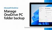 Turn on OneDrive Backup