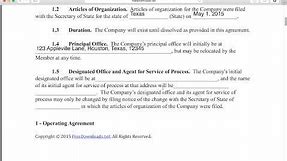 Write a Free Single Member LLC Operating Agreement | PDF | Word