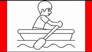 How To Draw Person Rowing Boat Emoji - Step By Step Drawing