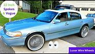 PROJECT CAR UPDATE: 2005 LINCOLN TOWNCAR | SPOKES & VOGUE (22'S LUXOR WIRE WHEELS) SKYY'S NEW LOOK!!